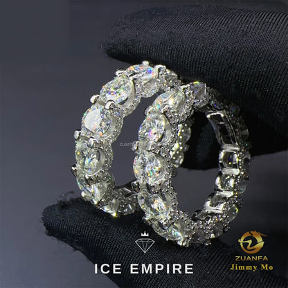Iced Out 925 Silver Moissanite Ring