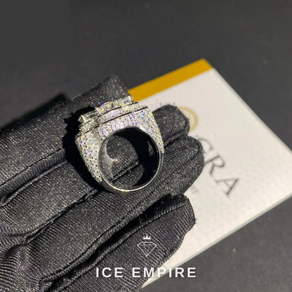 Iced Out 925 Silver Moissanite Ring