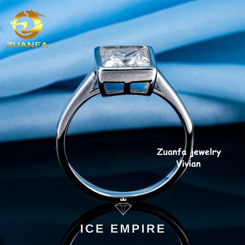 Iced Out 925 Silver Moissanite Ring