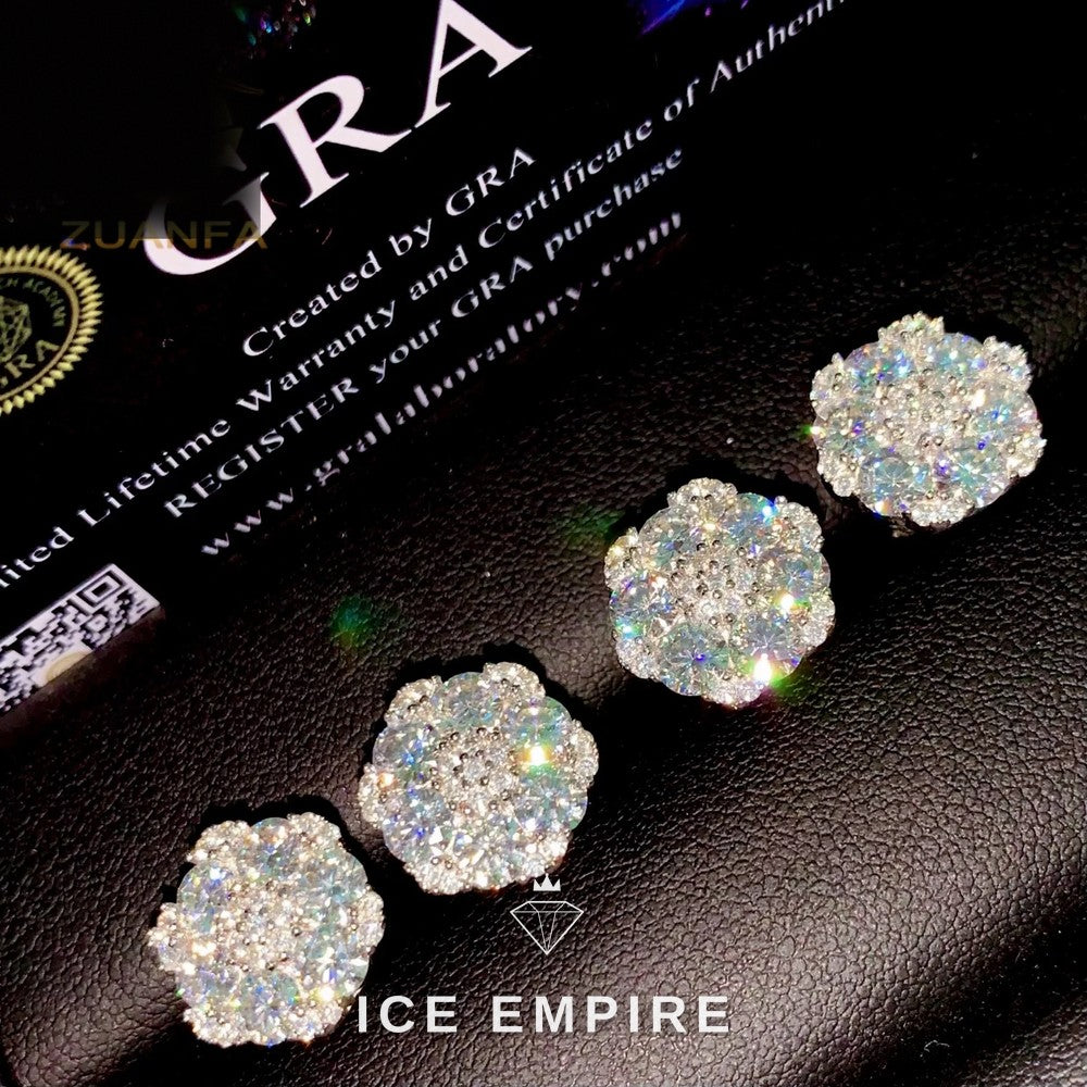 Iced Out 925 Silver Moissanite Earrings