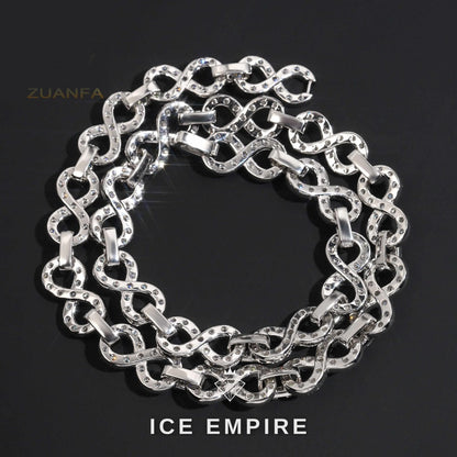 Iced Out Cluster Rose Gold Plated Moissanite Cuban Chain