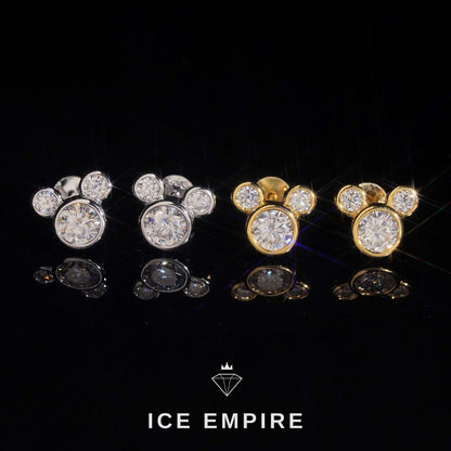 Iced Out Rose Gold Plated Moissanite Earrings