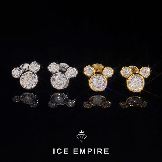 Iced Out Rose Gold Plated Moissanite Earrings