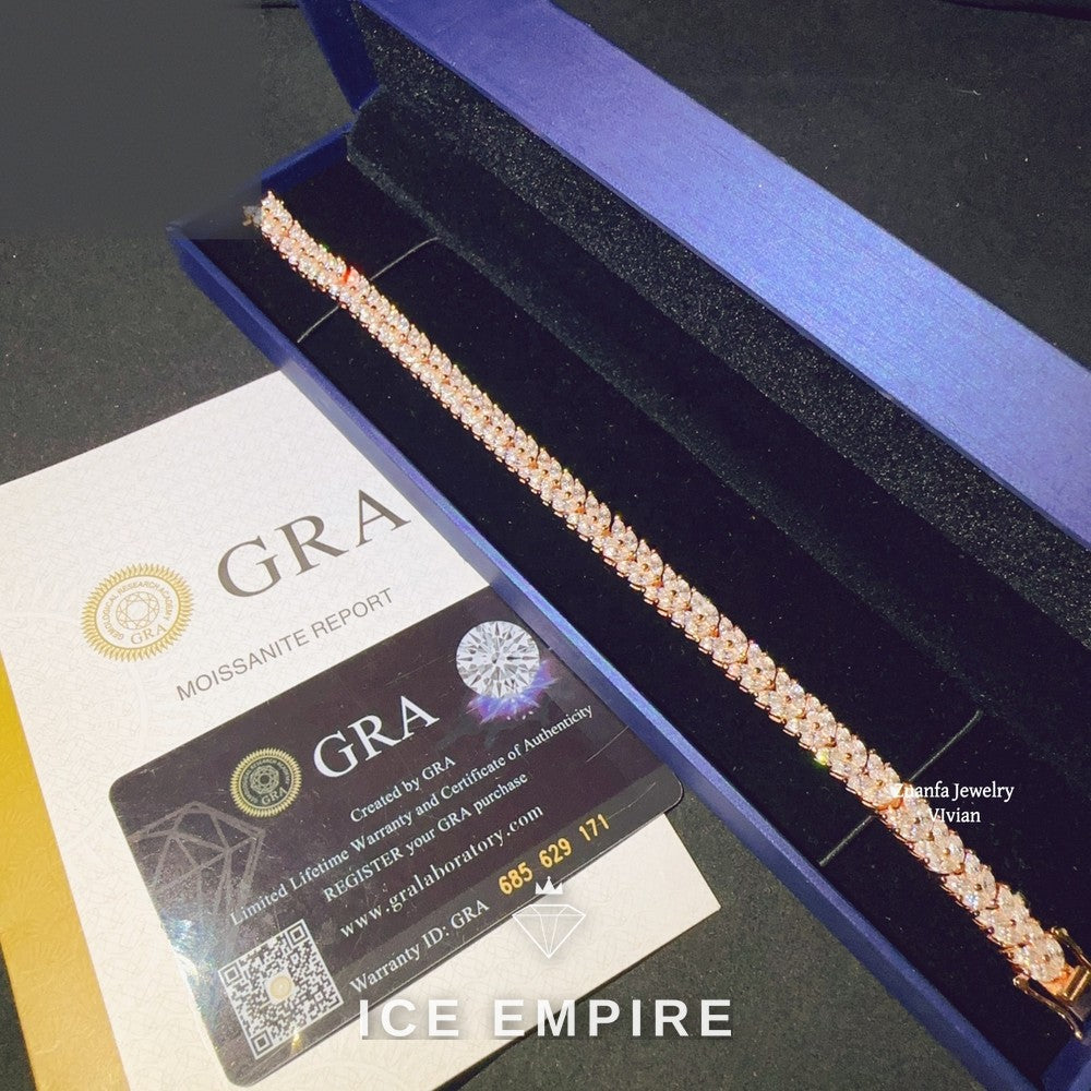 Iced Out 925 Silver Moissanite Tennis Chain