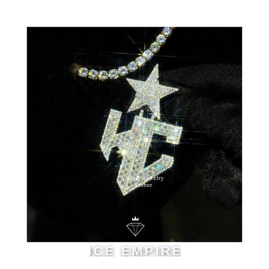 Iced Out Baguette Rose Gold Plated Moissanite Pendant