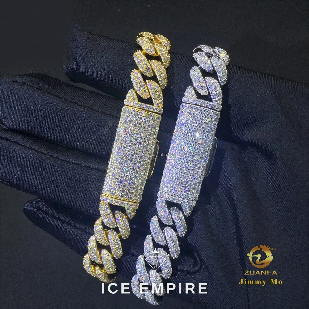 Iced Out Gold Plated Moissanite Cuban Chain