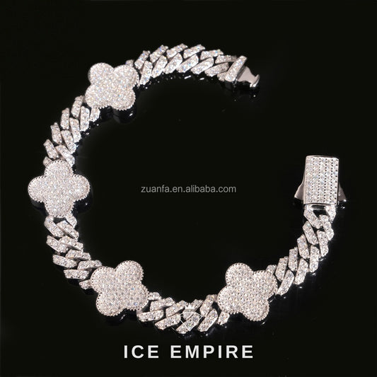 Iced Out 925 Silver Moissanite Cuban Chain