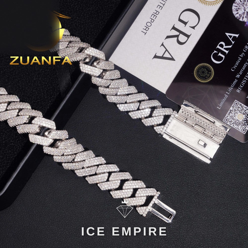 Iced Out Rose Gold Plated Moissanite Cuban Chain