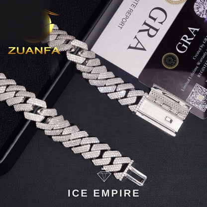 Iced Out Rose Gold Plated Moissanite Cuban Chain