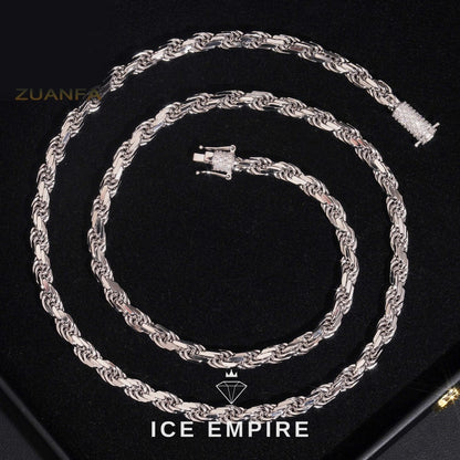 Iced Out Rose Gold Plated Moissanite Cuban Chain
