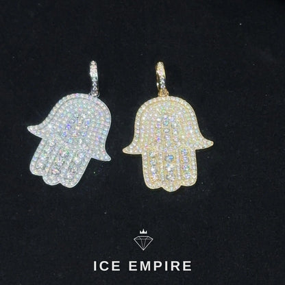 Iced Out Rose Gold Plated Moissanite Pendant