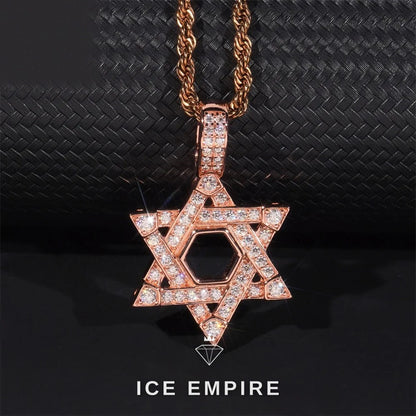 Iced Out Rose Gold Plated Moissanite Pendant