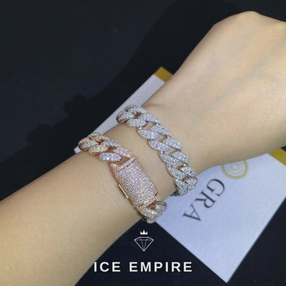 Iced Out 925 Silver Moissanite Cuban Chain