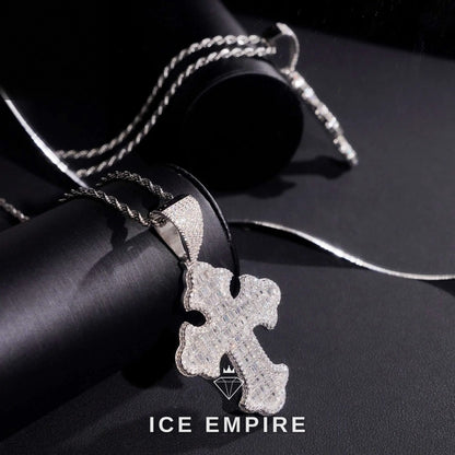 Iced Out Baguette 925 Silver Moissanite Pendant