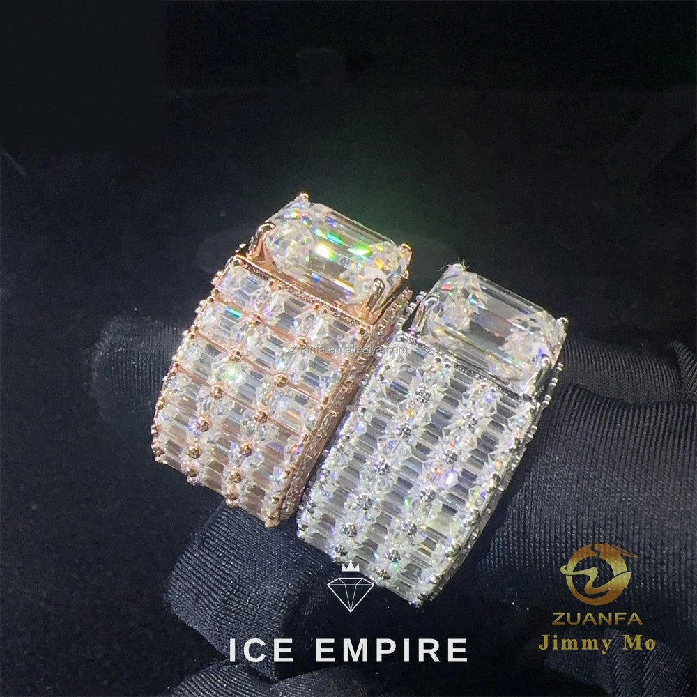 Iced Out Rose Gold Plated Moissanite Ring