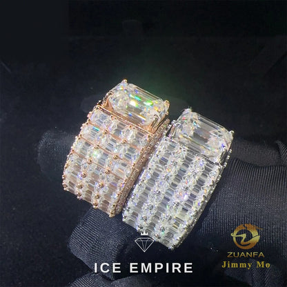 Iced Out Rose Gold Plated Moissanite Ring