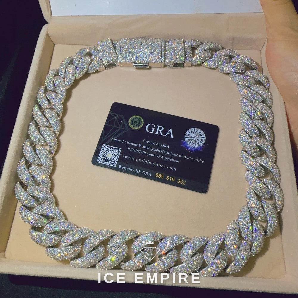 Iced Out Rose Gold Plated Moissanite Cuban Chain
