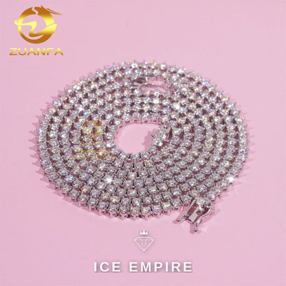 Iced Out Cluster Rose Gold Moissanite Cuban Chain