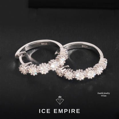 Iced Out 925 Silver Moissanite Stud Earrings