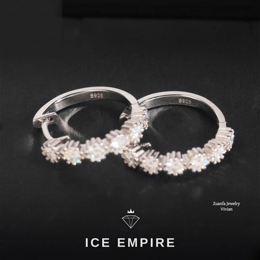 Iced Out 925 Silver Moissanite Stud Earrings