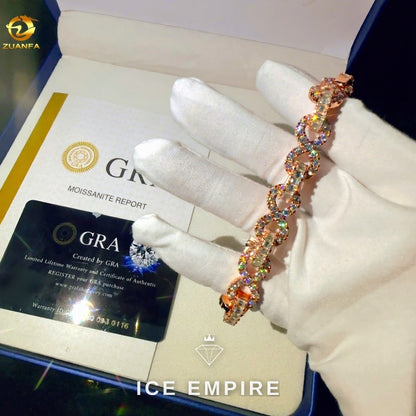 Iced Out Rose Gold Plated Moissanite Cuban Chain