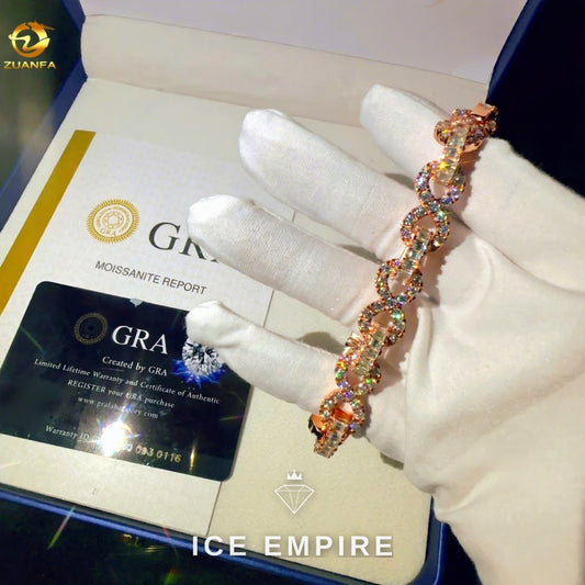 Iced Out Rose Gold Plated Moissanite Cuban Chain