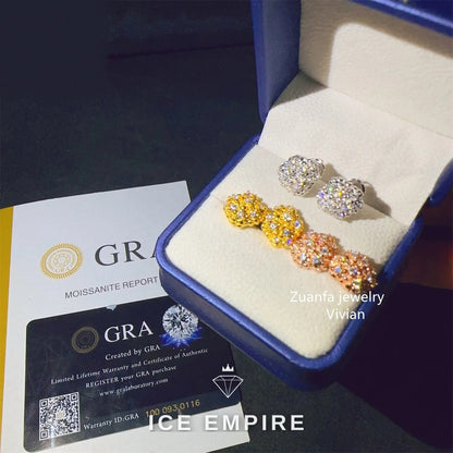 Iced Out 925 Silver Moissanite Earrings