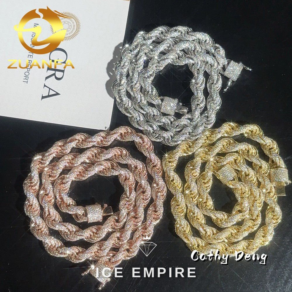 Iced Out Rose Gold Plated Moissanite Cuban Chain