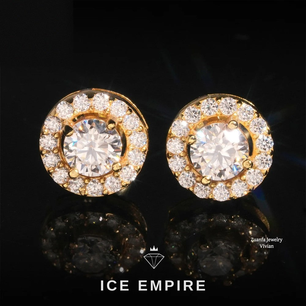 Iced Out 925 Silver Moissanite Earrings