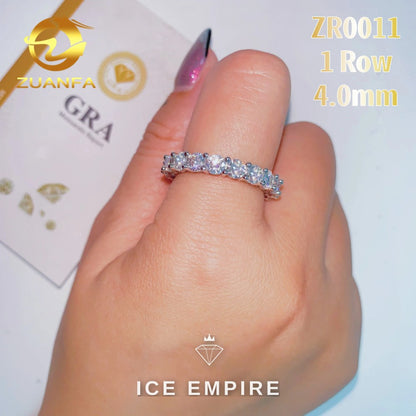 Iced Out 925 Silver Moissanite Ring