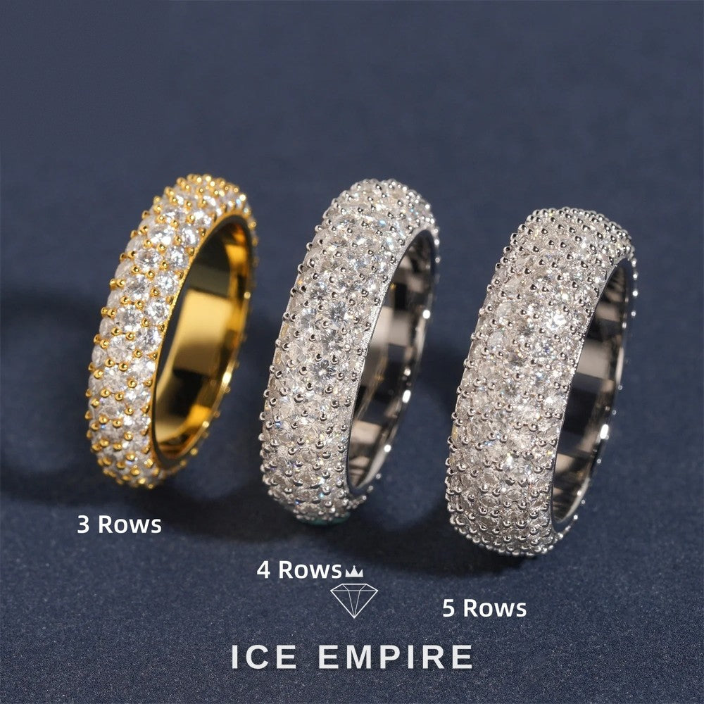 Iced Out 925 Silver Moissanite Ring