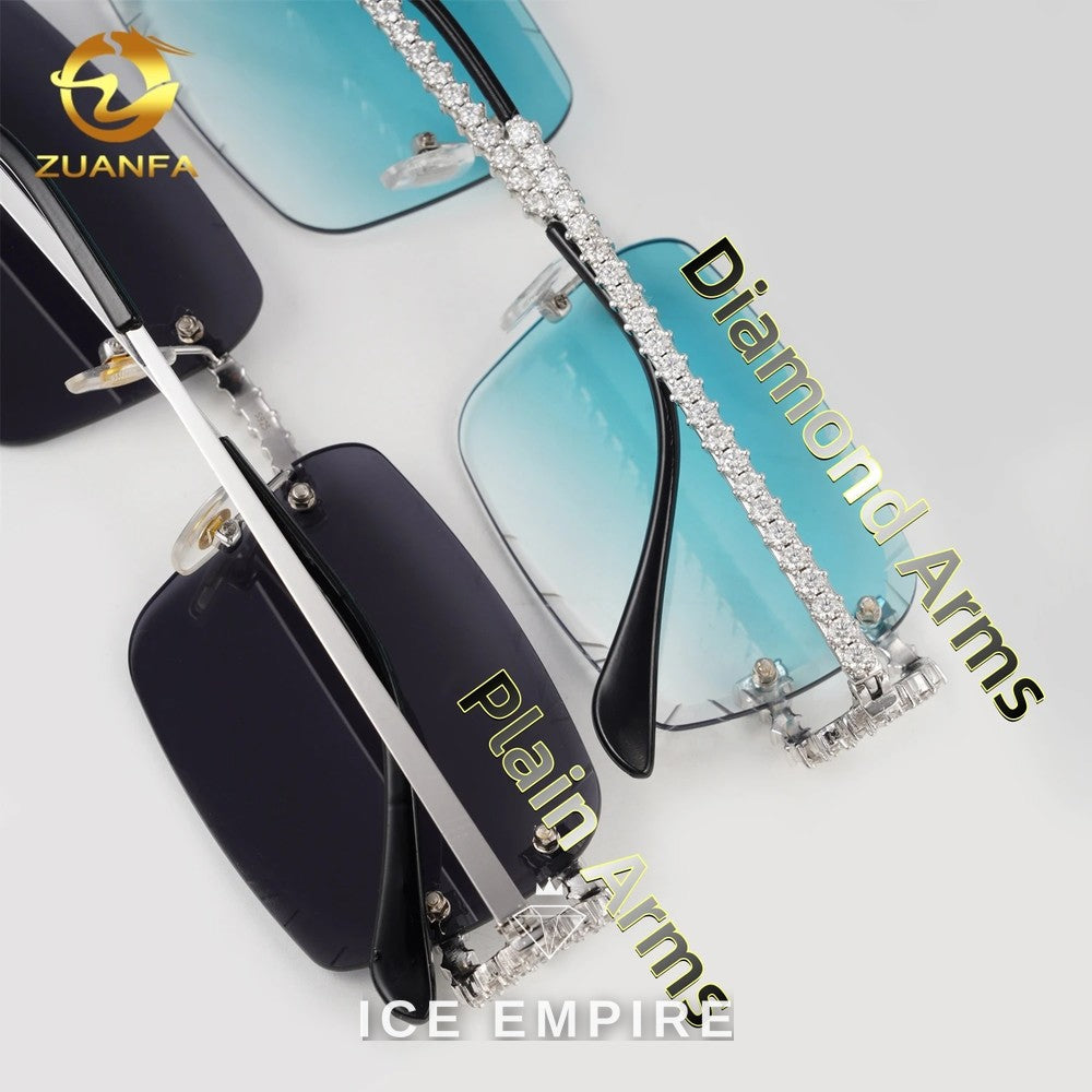 Iced Out 925 Silver Moissanite Glasses