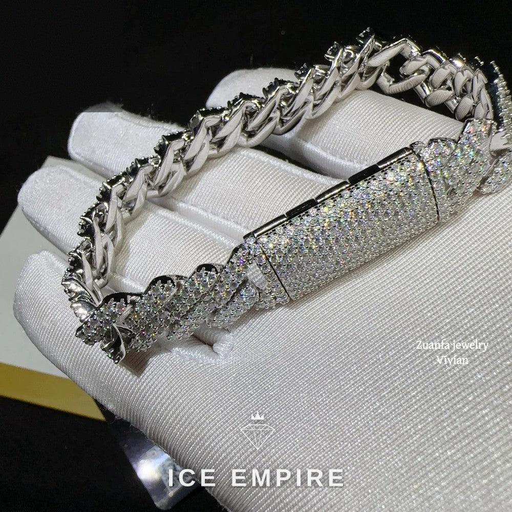 Iced Out Rose Gold Plated Moissanite Cuban Chain