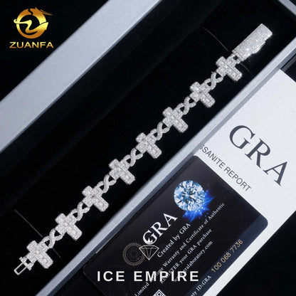 Iced Out Baguette Gold Plated Moissanite Cuban Chain