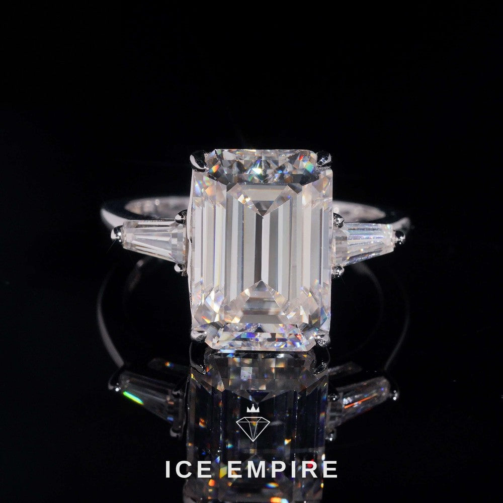 Iced Out 18K Gold Moissanite Wedding Band
