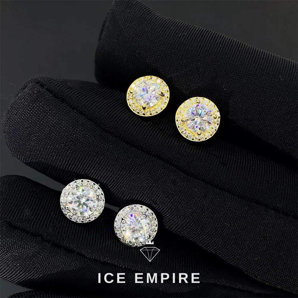 Iced Out 925 Silver Moissanite Earrings