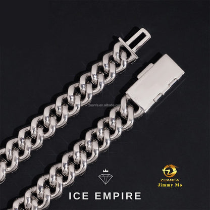 Iced Out 925 Silver Moissanite Cuban Chain