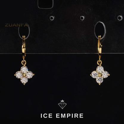Iced Out 925 Silver Moissanite Hoop Earrings