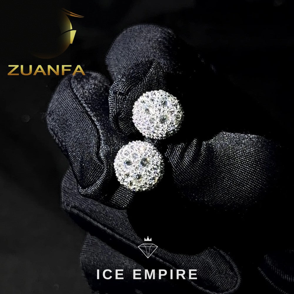 Iced Out 925 Silver Moissanite Stud Earrings