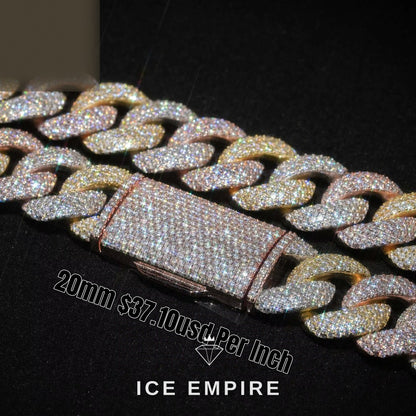 Iced Out Rose Gold Plated Moissanite Cuban Chain