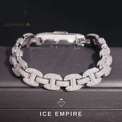 Iced Out Rose Gold Plated Moissanite Cuban Chain