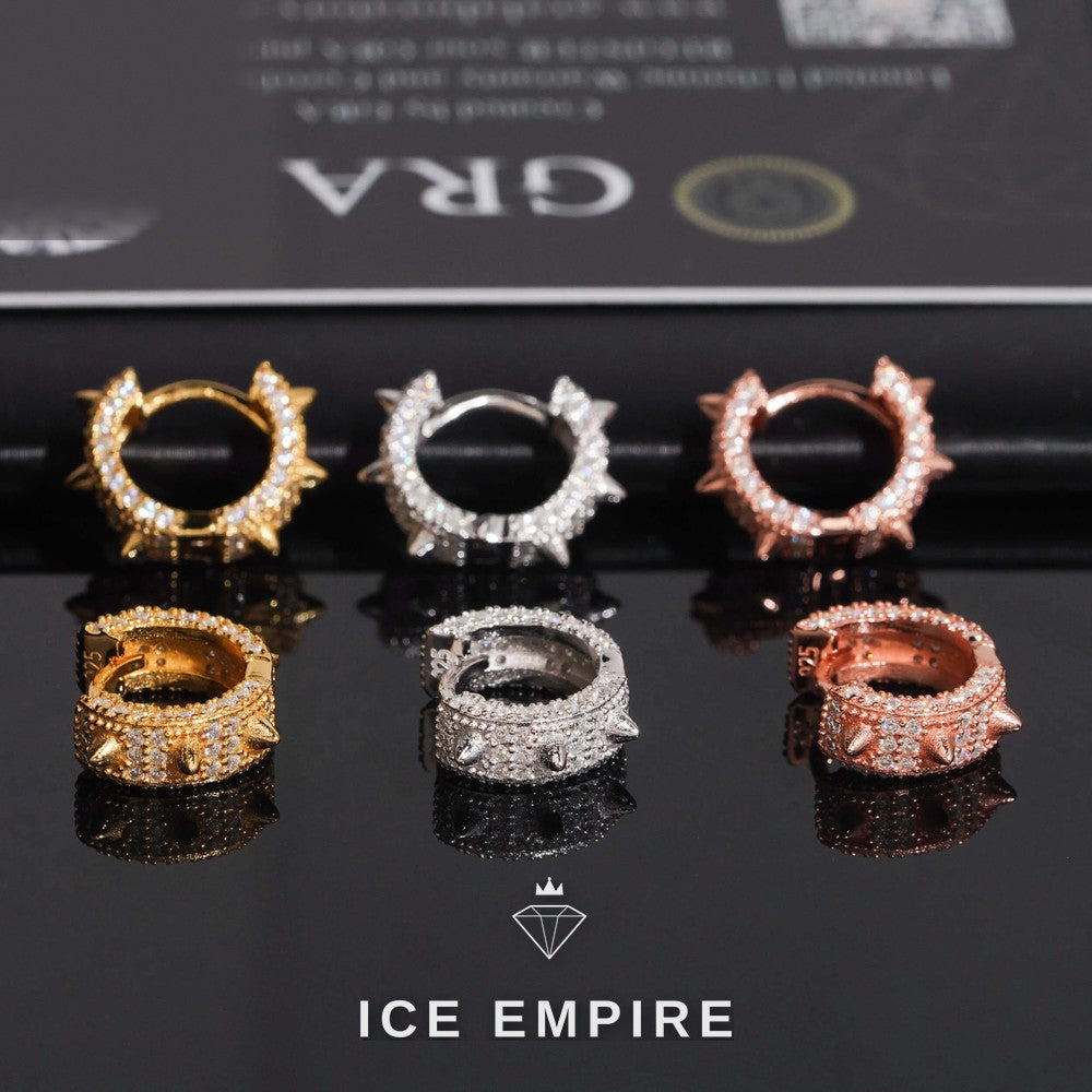 Iced Out 925 Silver Moissanite Hoop Earrings