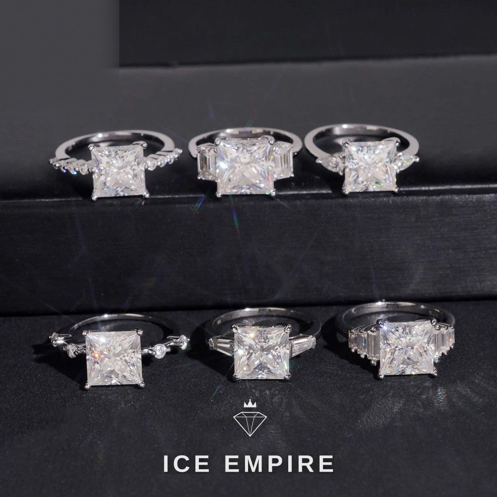 Iced Out Rose Gold Plated Moissanite Engagement Ring