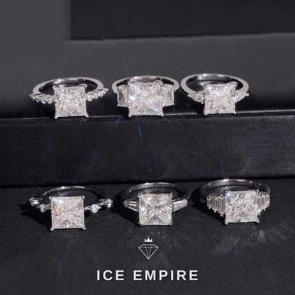 Iced Out Rose Gold Plated Moissanite Engagement Ring