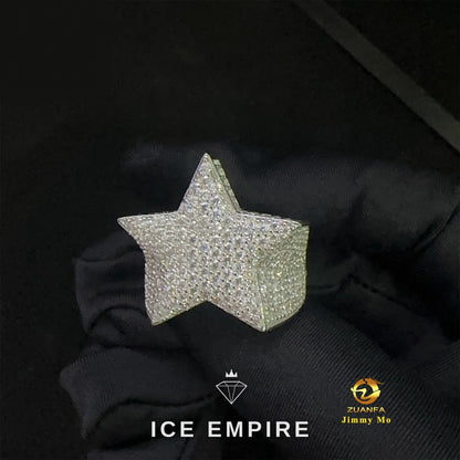 Iced Out 925 Silver Moissanite Ring
