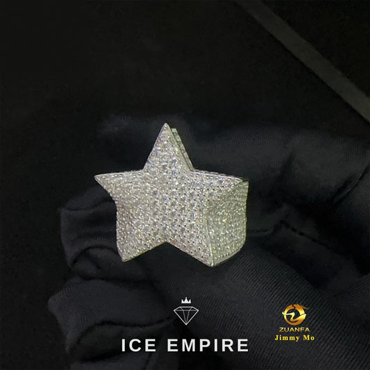 Iced Out 925 Silver Moissanite Ring