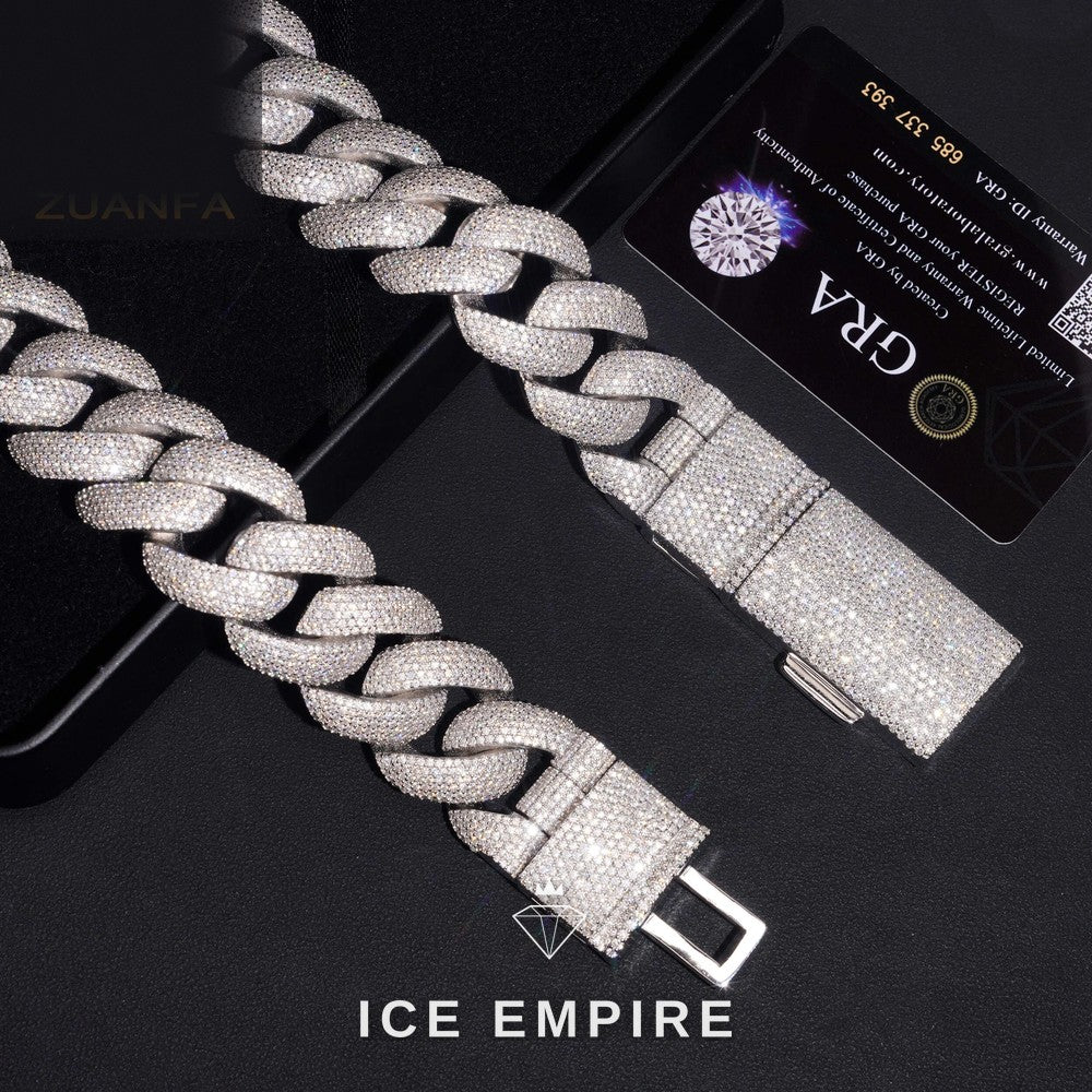 Iced Out Rose Gold Plated Moissanite Cuban Chain