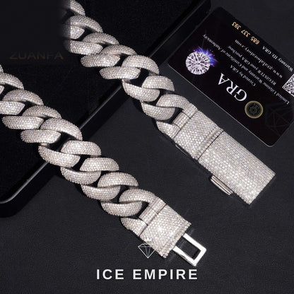 Iced Out Rose Gold Plated Moissanite Cuban Chain