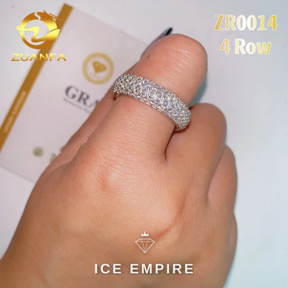 Iced Out 925 Silver Moissanite Ring