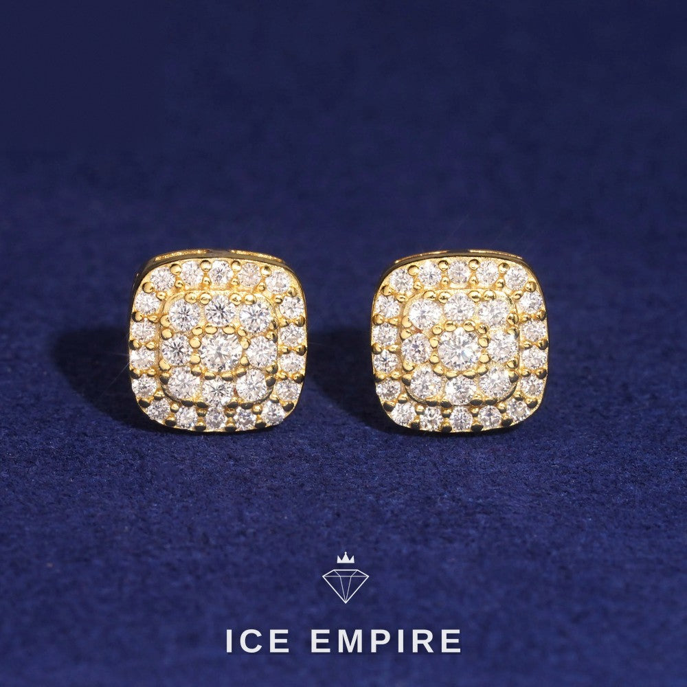 Iced Out Gold Plated Moissanite Earrings